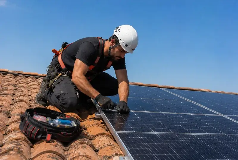 Maintenance et monitoring de panneaux solaires à Siros
